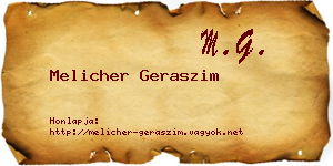 Melicher Geraszim névjegykártya